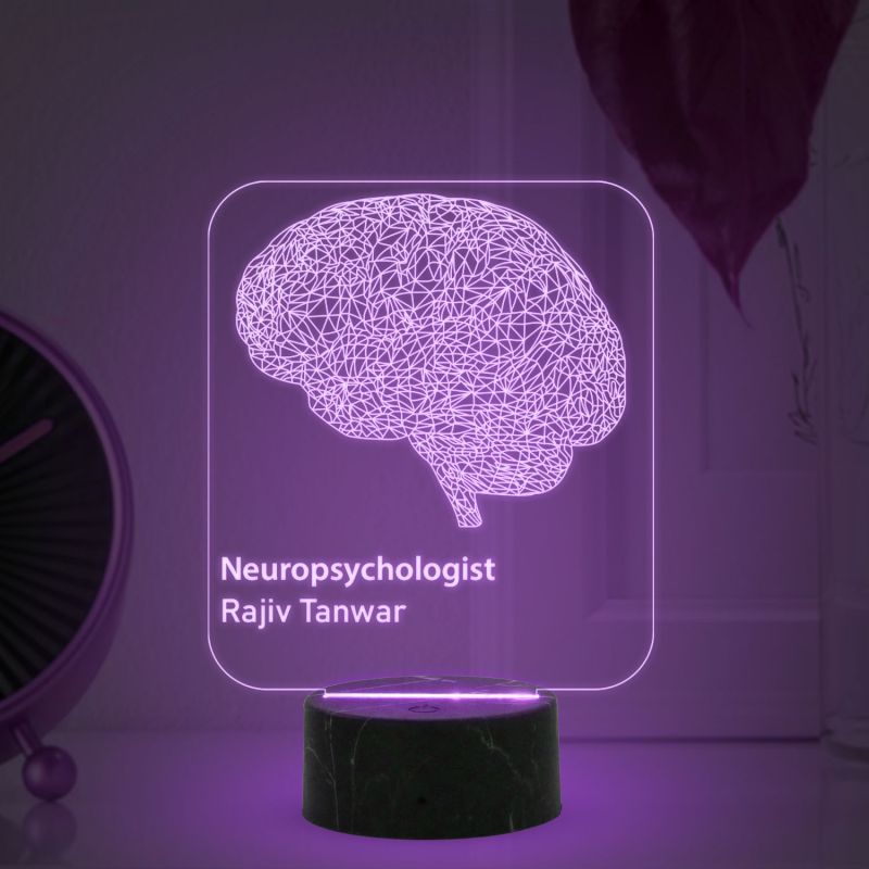 Personalized Neurologist Night Light | 3D Illusion Brain Lamp Customized Name Lamp